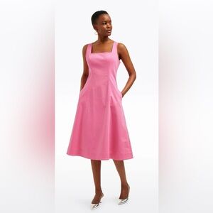 NWT Draper James Genevieve Square Neck Sleeveless Midi Dress Size 10